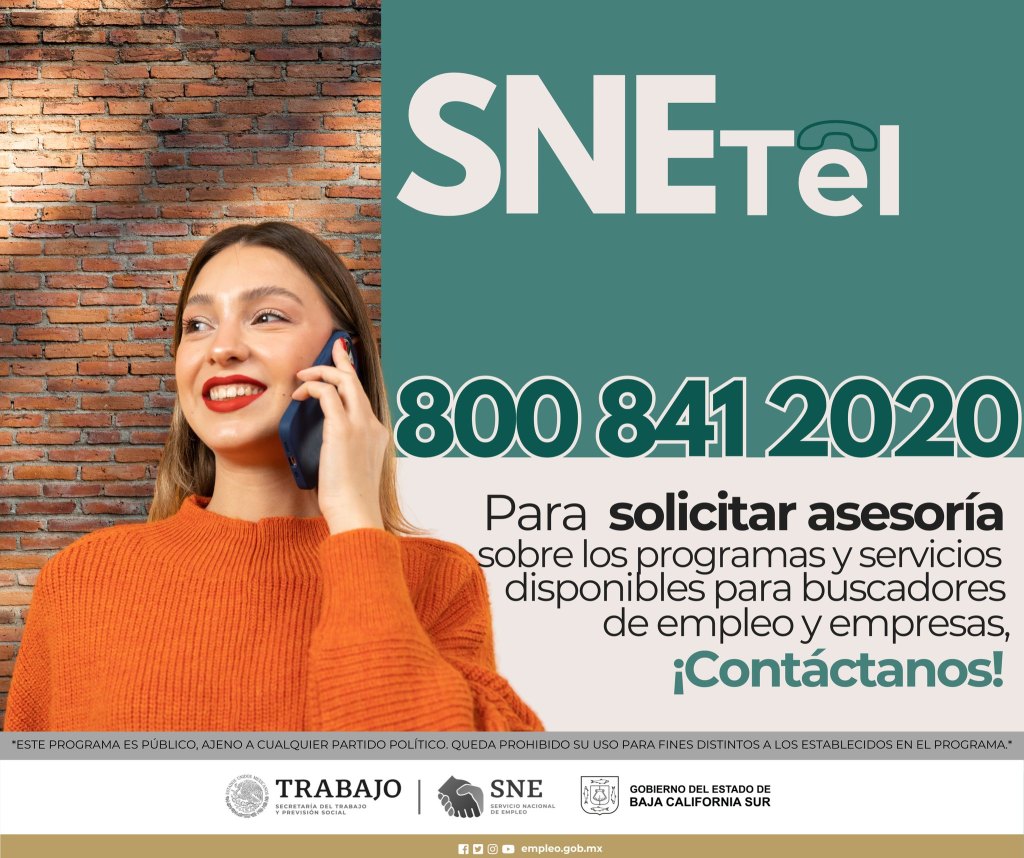 IMPLEMENTA SNE-BCS LÍNEA TELEFÓNICA “SNETel” PARA BUSCADORES DE&nbsp;EMPLEO