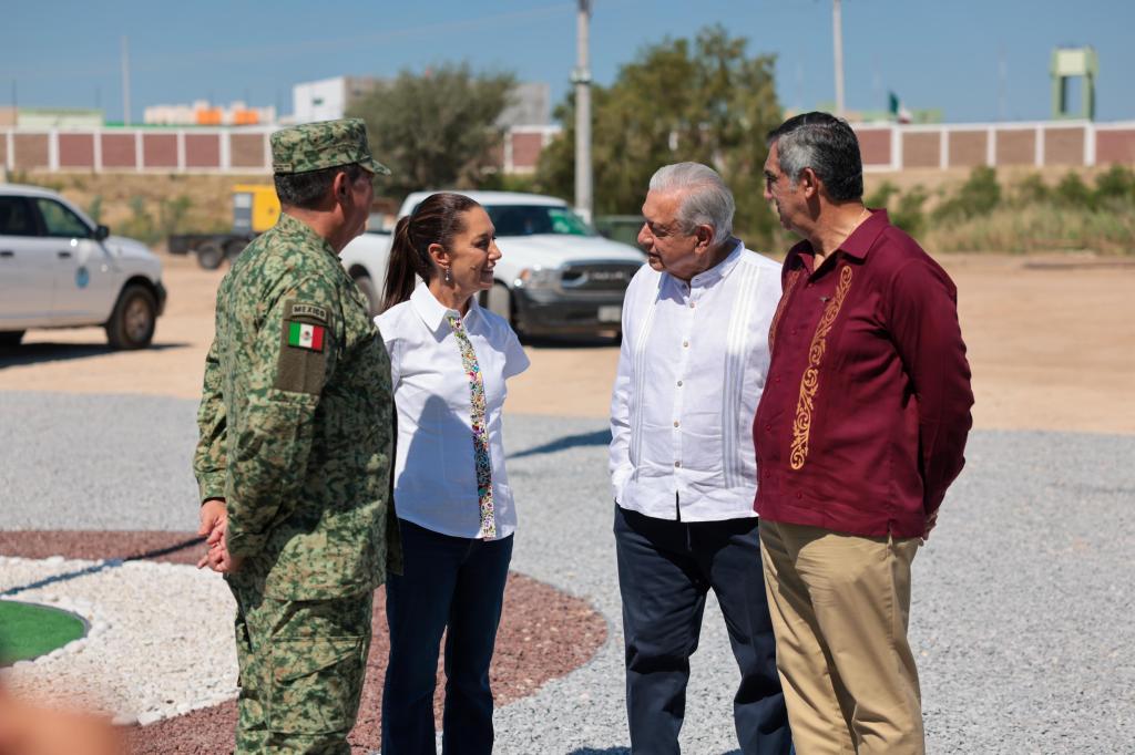 CLAUDIA SHEINBAUM RECORRE JUNTO AL PRESIDENTE ANDRÉS MANUEL LÓPEZ OBRADOR EL NUEVO CENTRO DE ADUANAS DE MÉXICO EN&nbsp;TAMAULIPAS