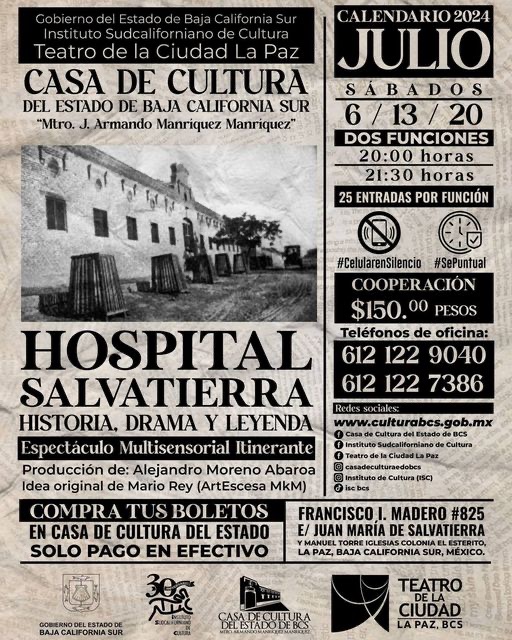 ANUNCIAN NUEVAS FECHAS PARA LA OBRA «HOSPITAL SALVATIERRA, HISTORIA, DRAMA Y LEYENDA»