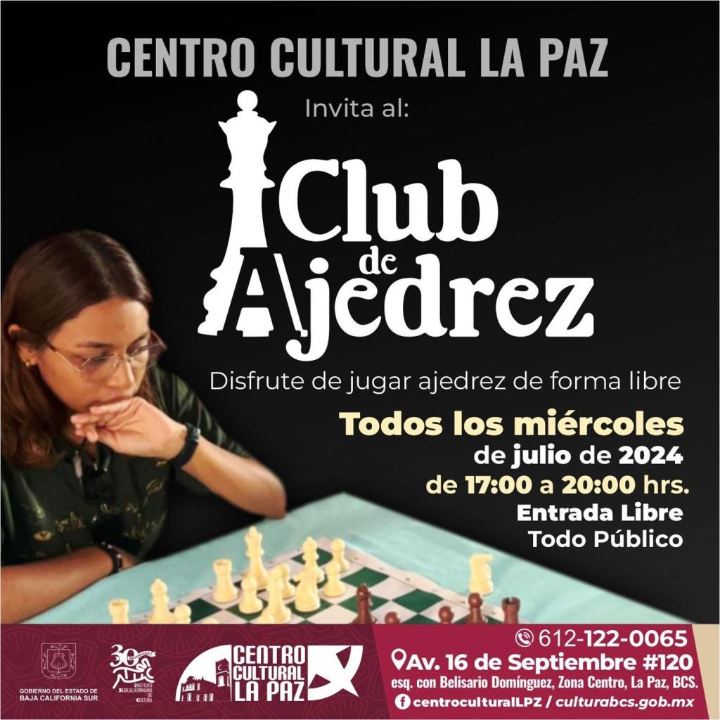 CENTRO CULTURAL LA PAZ INVITA A PARTICIPAR EN CLUB DE AJEDREZ