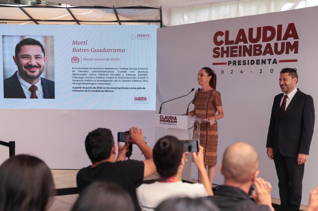 CLAUDIA SHEINBAUM PRESENTA A MARTÍ BATRES COMO PRÓXIMO DIRECTOR GENERAL DEL ISSSTE