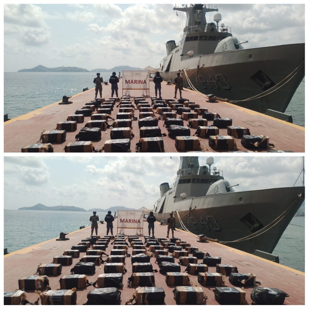 EN UNA OPERACIÓN MARÍTIMA SE ASEGURARON ALREDEDOR DE 1.3 TONELADAS DE PRESUNTA COCAÍNA EN AGUAS DE&nbsp;GUERRERO