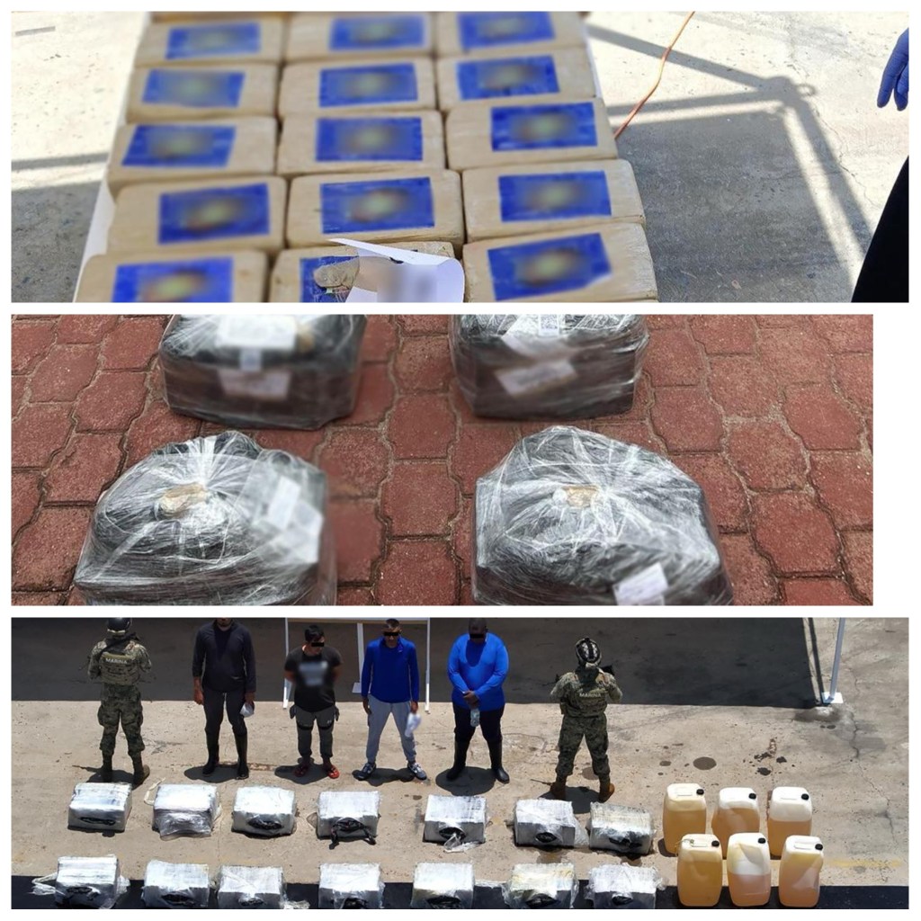 EN UNA OPERACIÓN MARÍTIMA SE ASEGURÓ MÁS DE MEDIA TONELADA DE COCAÍNA, EN LAS COSTAS DE&nbsp;OAXACA