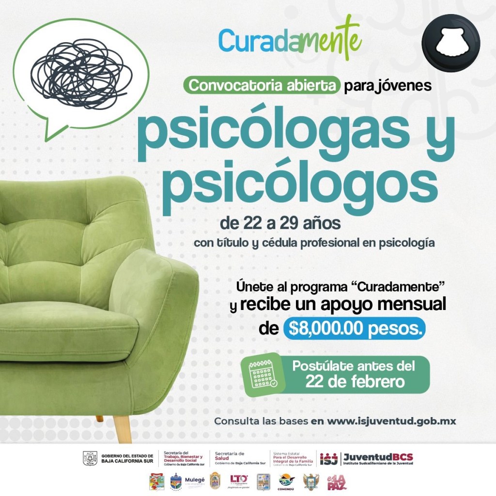 Convoca ISJuventud a jóvenes psicólogos para el programa Curadamente&nbsp;2026