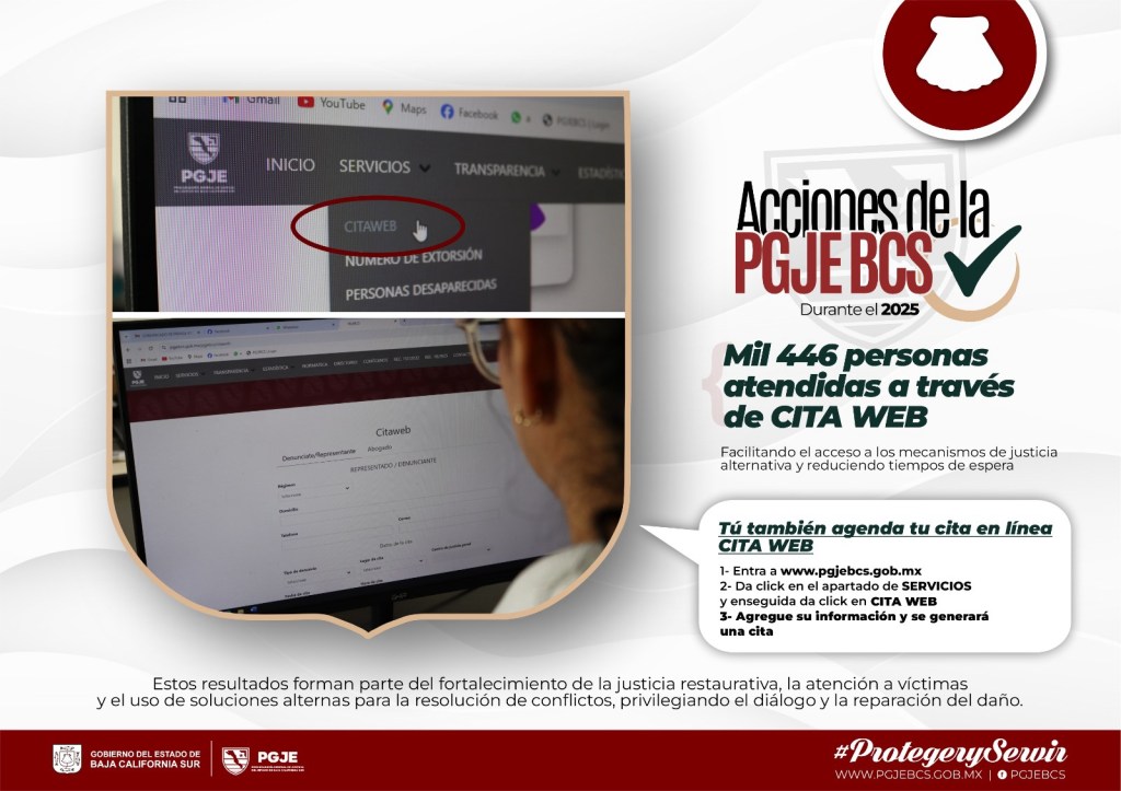 LOGRA PGJE ATENCIÓN EXPEDITA DE MIL 400 CIUDADANOS A TRAVÉS DE «CITAWEB» DURANTE 2025