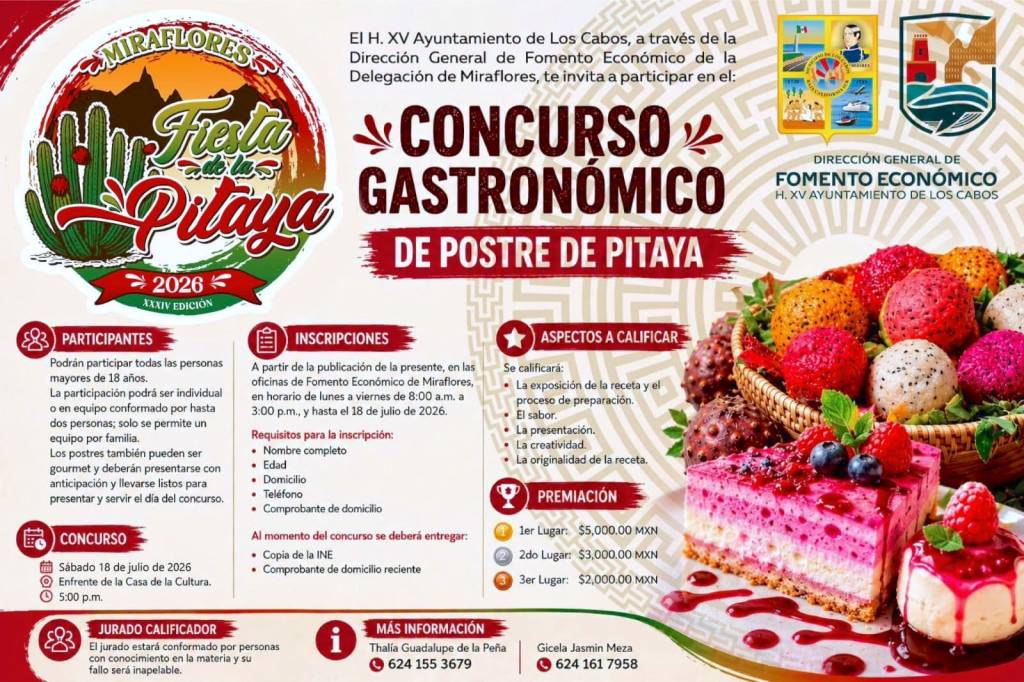 Invitan a participar en el Concurso Gastronómico de Postre de Pitahaya en Miraflores